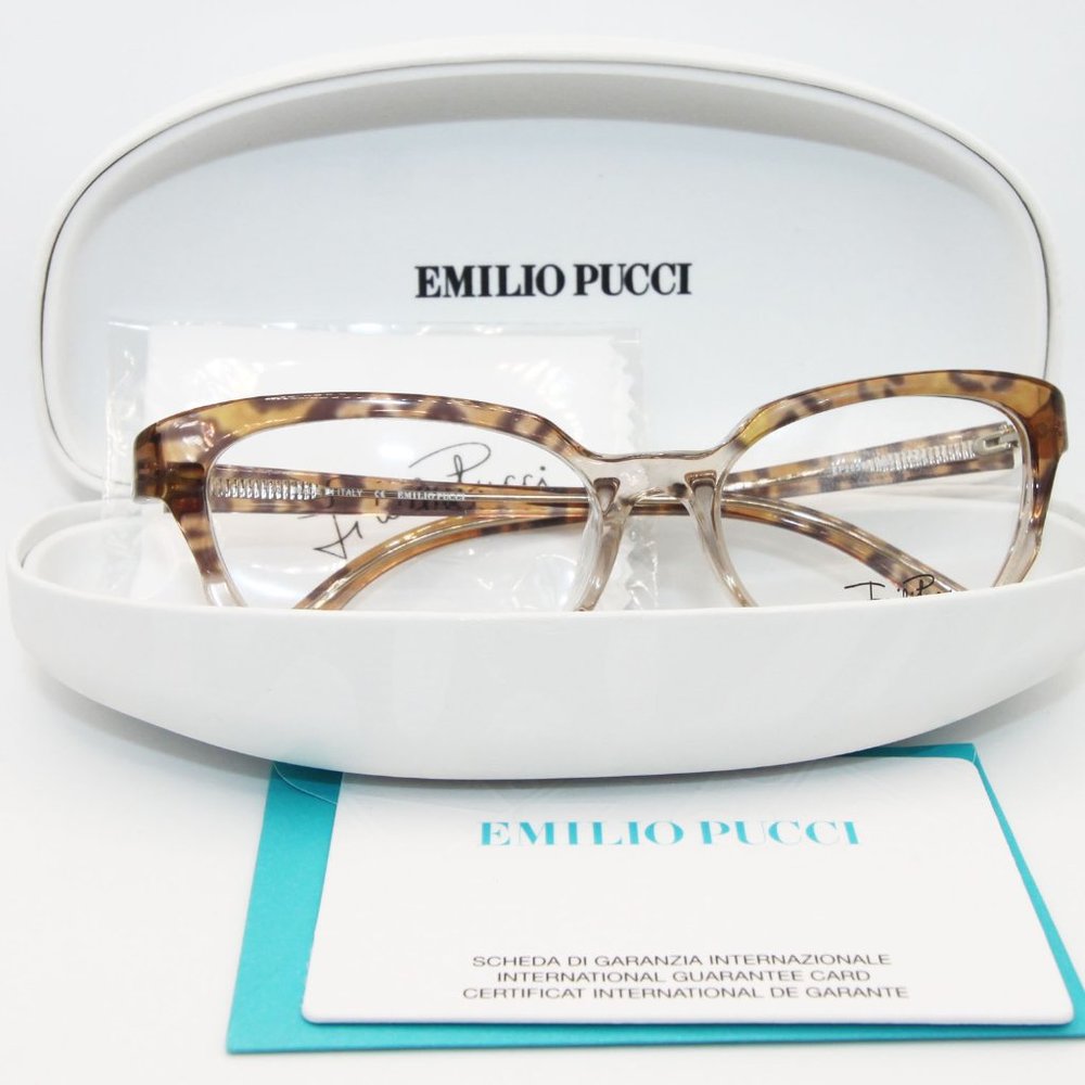NEW EMILIO PUCCI EP2657 51-16-130 904 CLEAR BROWN CAT EYE EYEGLASSES